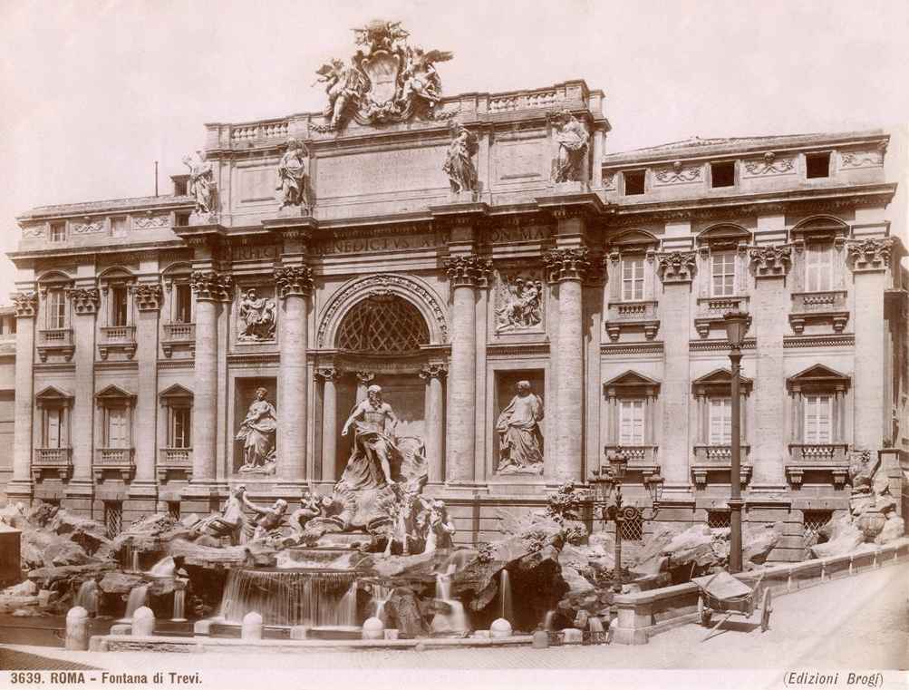 Trevi fontein eind 19e eeuw