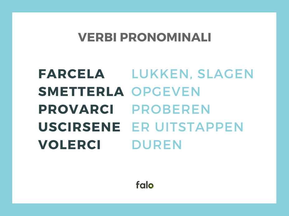 Lijstje verbi pronominali italiaans